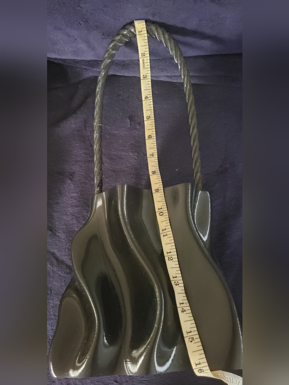 One Of A Kind Sculptured Liquid 3D All Black Handbag.